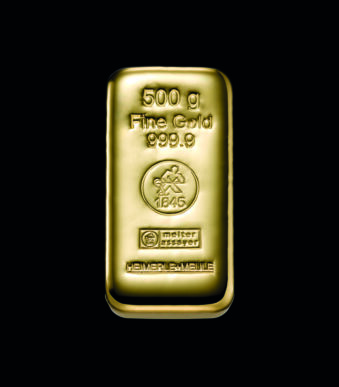 Gussbarren Gold 500g Web - 500 g Goldbarren (gegossen)