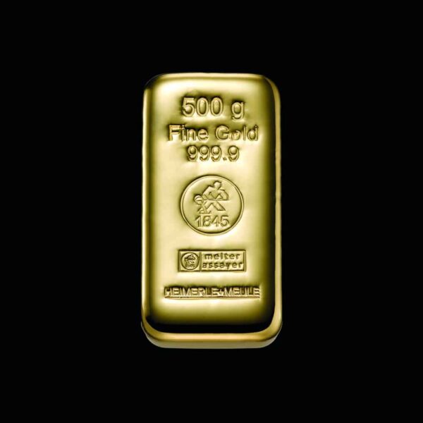 Gussbarren Gold 500g Web - 500 g Goldbarren (gegossen)