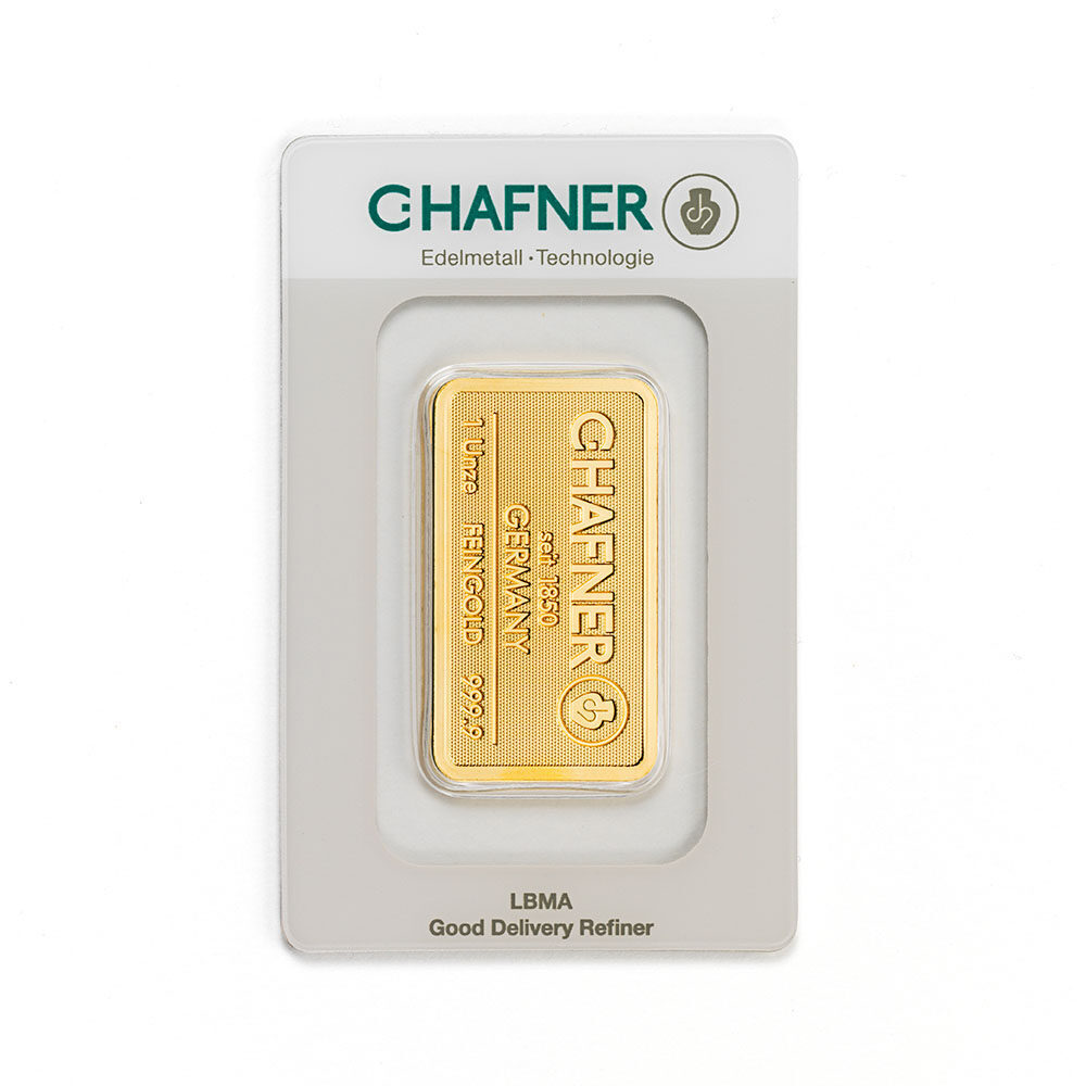 1 oz Goldbarren 999.9 Feingold (31,10 g) – C.Hafner | Sicher online kaufen 1 oz Goldbarren 999.9 Feingold (31,10 g) – C.Hafner | Sicher online kaufen