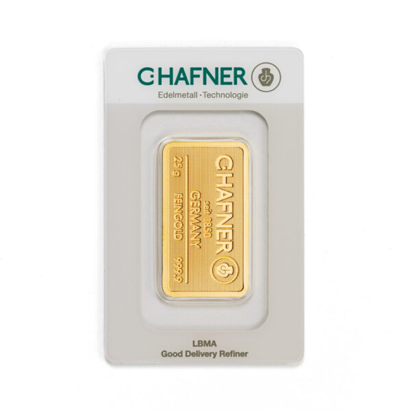25g Goldbarren 999.9 Feingold – C.Hafner | Sicher online kaufen