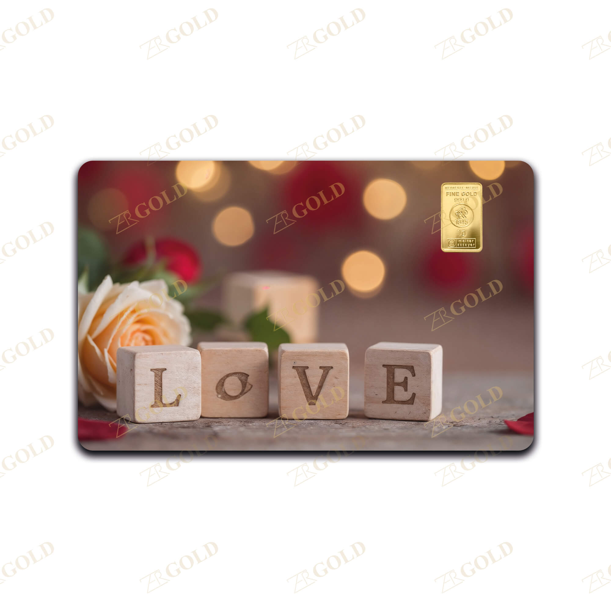 Liebe3 Geschenkkarte Liebe (4) 1g Goldbarren (999.9 Feingold) – Bild 1
