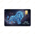 Geschenkkarte Sternzeichen "Löwe" 1g Goldbarren (999.9 Feingold)