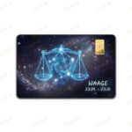 Geschenkkarte Sternzeichen "Waage" 1g Goldbarren (999.9 Feingold)