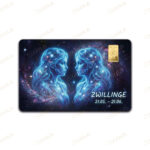 Geschenkkarte Sternzeichen "Zwillinge" 1g Goldbarren (999.9 Feingold)