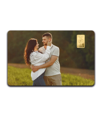 Geschenkkarte mit Foto & Wunschtext Selbst Gestalten + 1g Feingold (999.9)