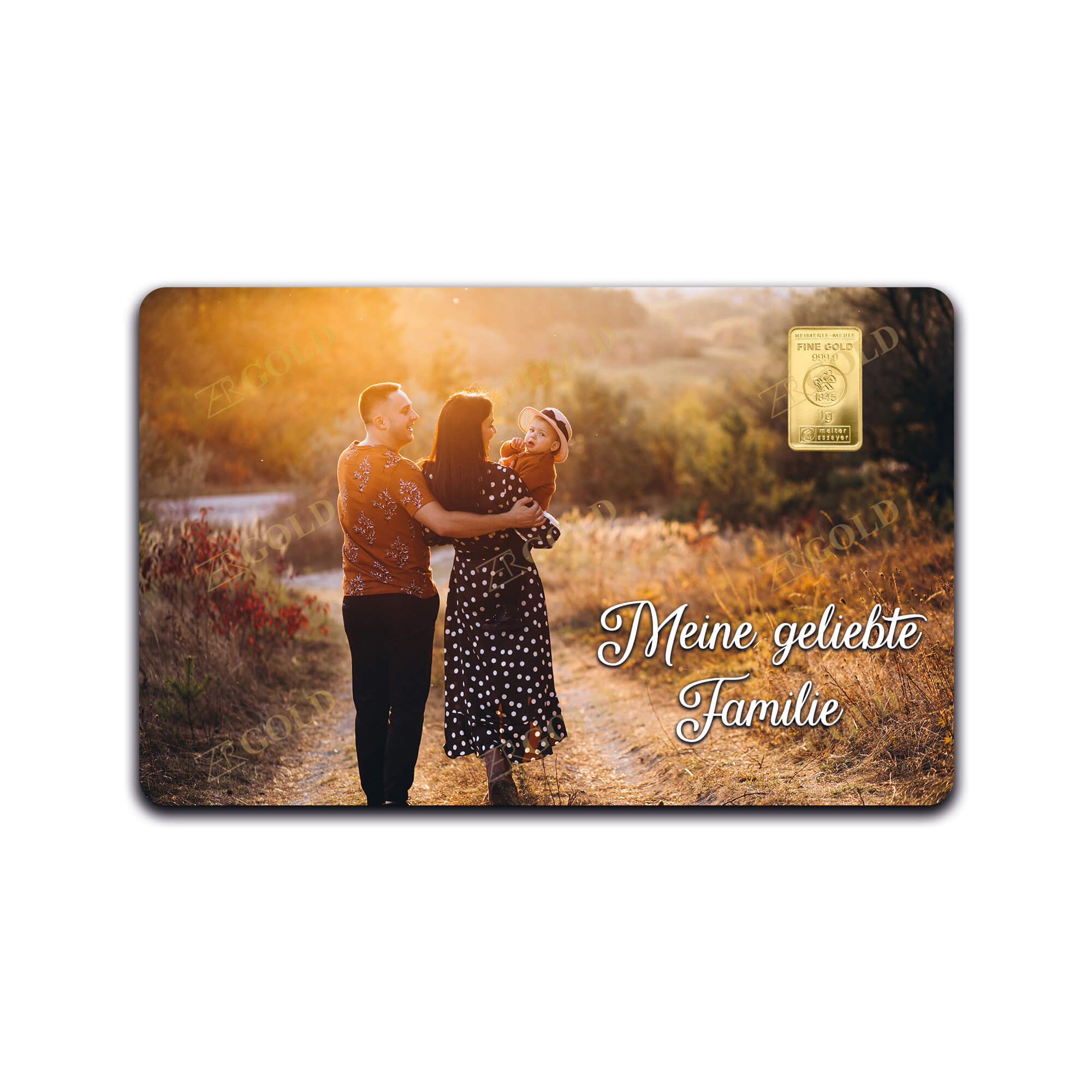 Geschenkkarte mit Foto & Wunschtext Selbst Gestalten + 1g Feingold (999.9) Geschenkkarte mit Foto & Wunschtext Selbst Gestalten + 1g Feingold (999.9) – Bild 1